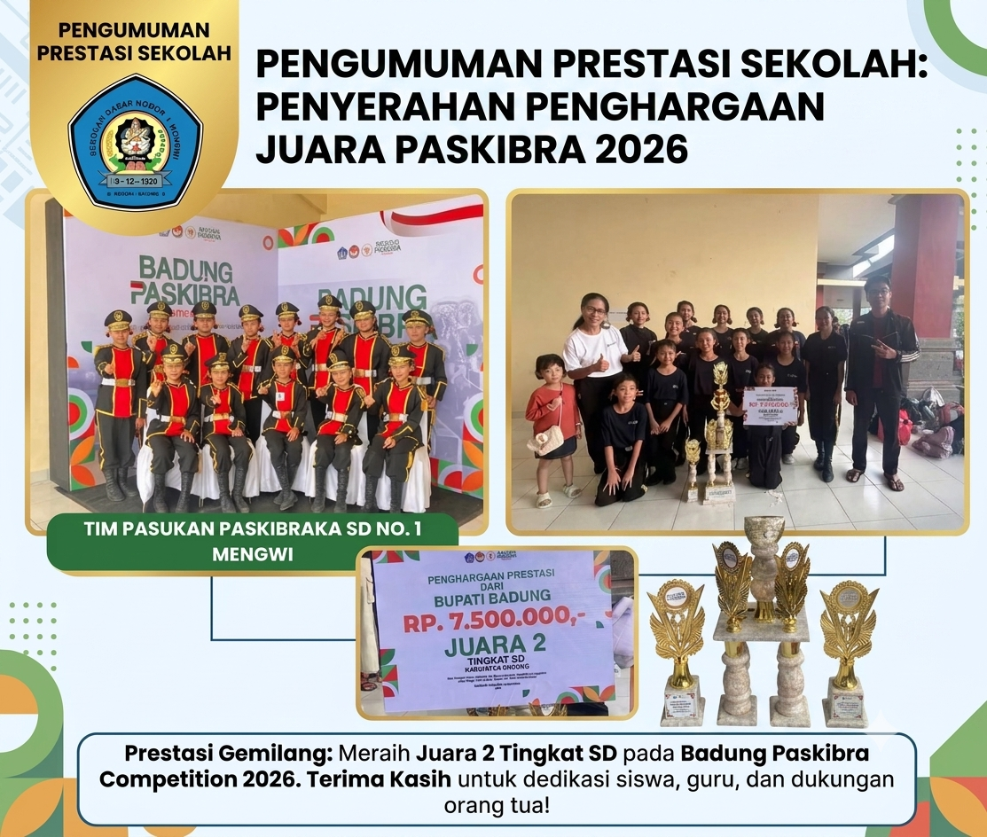 Tim Paskibra SD No. 1 Mengwi Raih Juara 2 Badung Paskibra Competition 2026